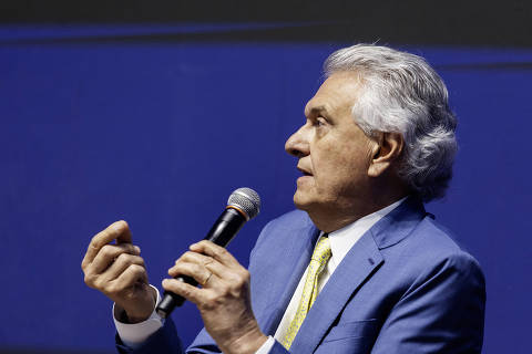 SAO PAULO, SP, BRASIL, 25/08/2025. Ronaldo Caiado (União Brasil), governador de Goiás, participa do III Seminário Brasil Hoje, promovido pelo grupo ESFERA,  no Palácio Tangará, na zona sul de SP (foto: Eduardo knapp/Folhapress. POLITICA)